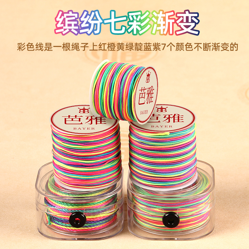 端午节五彩绳diy手工编织手绳渐变a号彩色玉线1mm b号1.5手链材料-封面