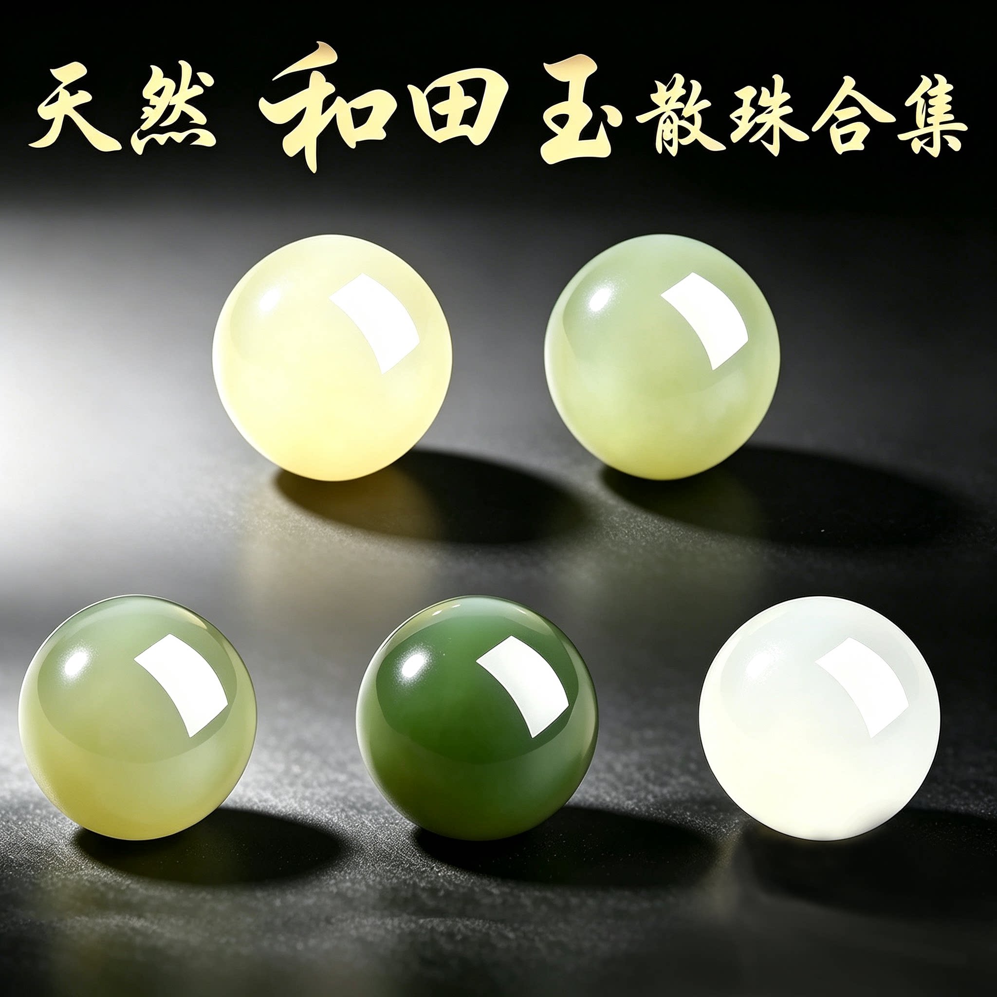 天然和田玉圆珠散珠diy串珠配件图片