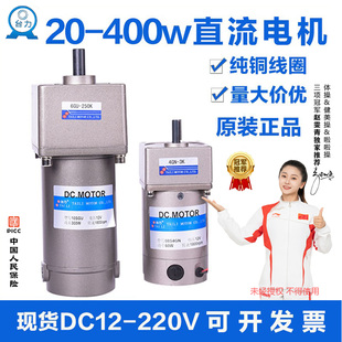 大扭矩微型马达 台力直流有刷减速电机12v24V48v可调速300w正反转