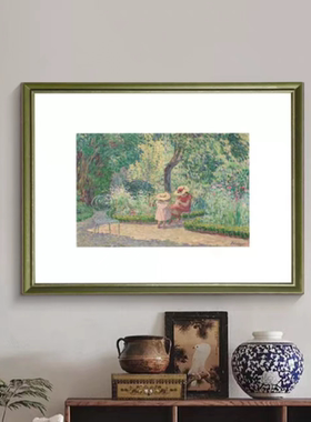 绿色挂画小美风格墙面装饰画餐厅创意背景墙玄关壁画过道走廊壁画