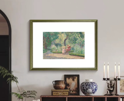 绿色挂画小美风格墙面装饰画餐厅创意背景墙玄关壁画过道走廊壁画