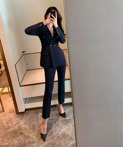 正装女套装大学生公务员面试工作服春秋黑色职业高端商务西装新款