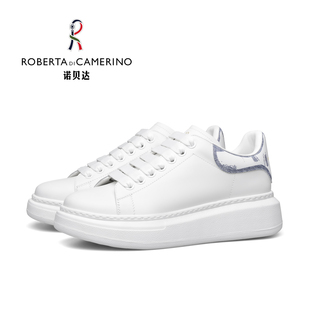 意大利诺贝达男鞋2026春季男士休闲皮鞋男真皮百搭板鞋厚底小白鞋