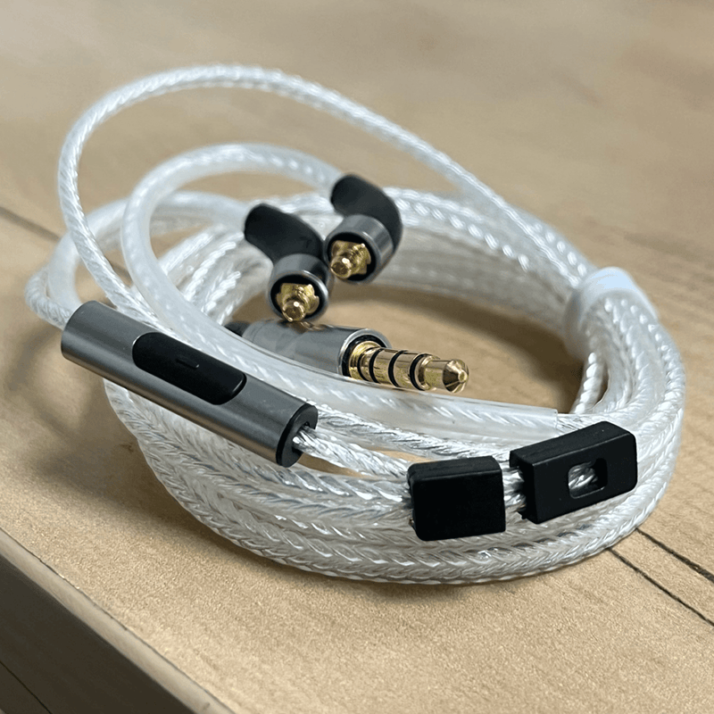 铁氟龙银水晶耳机升级线mmcx插拔式hifi se215/535/846/ie900带麦