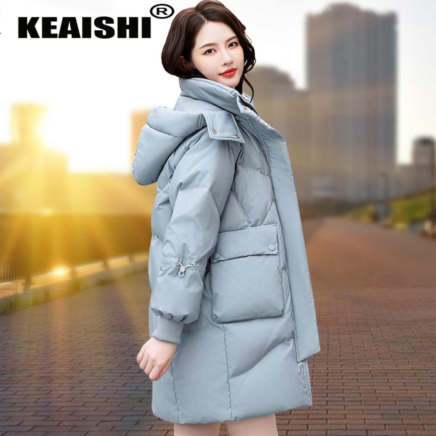 KEAISHI羽绒服女冬季2025新款时尚中年妈妈冬装加厚保暖中长外套