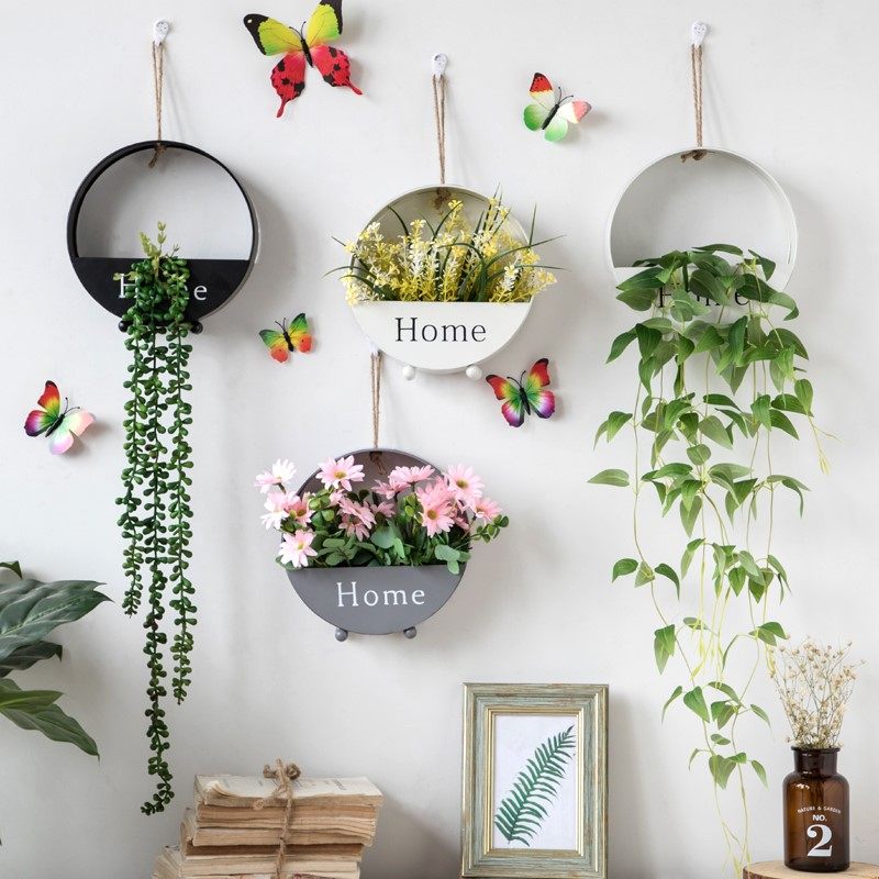 Iron art Wall hanging Flower pot metope decorate Pendant originality Room wall Jewelry Restaurant Wall Pendantsin the Home accessories , Mural  category - from Buy2taobao.com to provide professional Taobao agent buy service