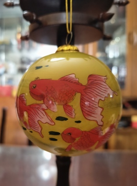 北京翠琦轩内画圣诞球手绘玻璃内画金鱼挂件饰品礼品圣诞树装饰品