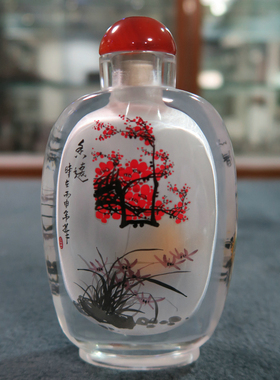 北京鼻烟壶 翠琦轩内画 内画鼻烟壶 梅兰竹菊 香远 秋韵 四君子图