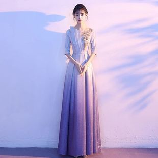 大合唱团演出服女长裙指挥主持人红歌比赛表演高端学生气质晚礼服