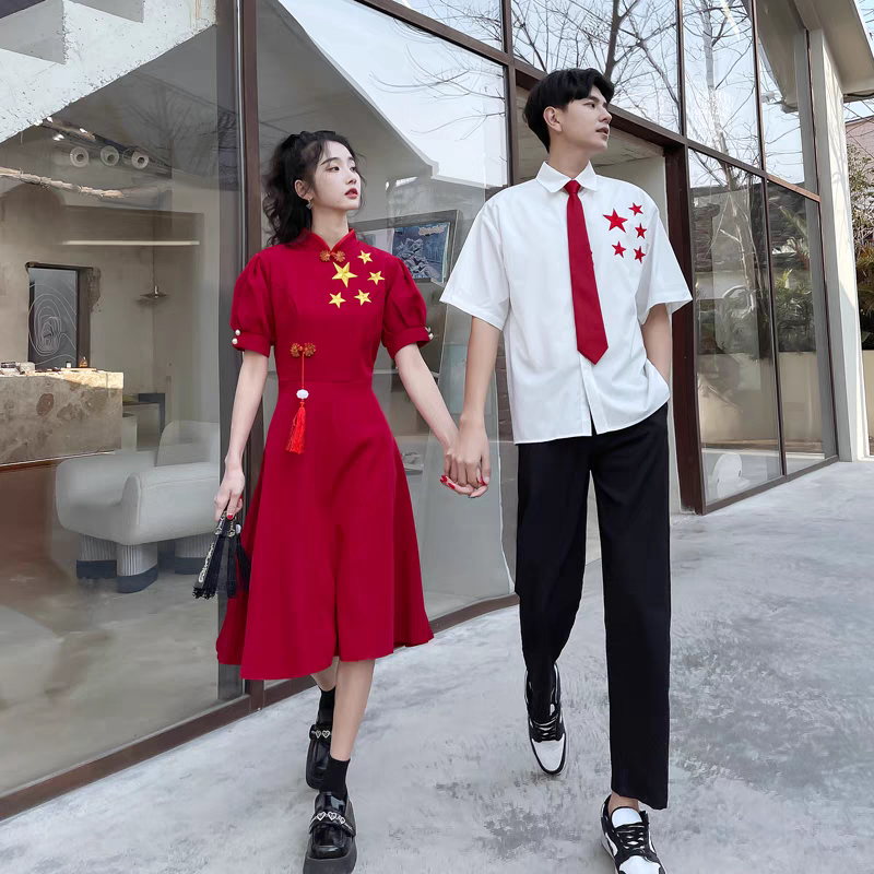 红歌大合唱团演出服初中生长裙指挥朗诵比赛服装大学高中生礼服夏