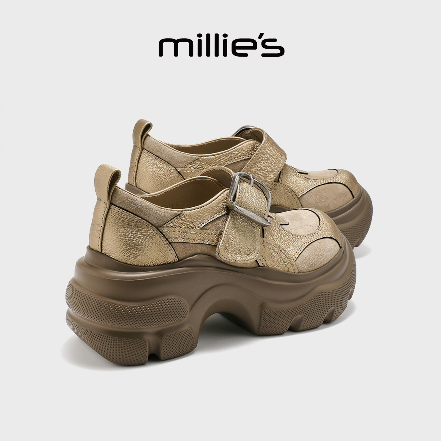 MILLIE'S/妙丽厚底玛丽珍鞋女2026新款春季魔术贴透气百搭休闲鞋,女鞋,玛丽珍鞋,淘宝优惠券,粉丝福利购,淘宝优惠卷