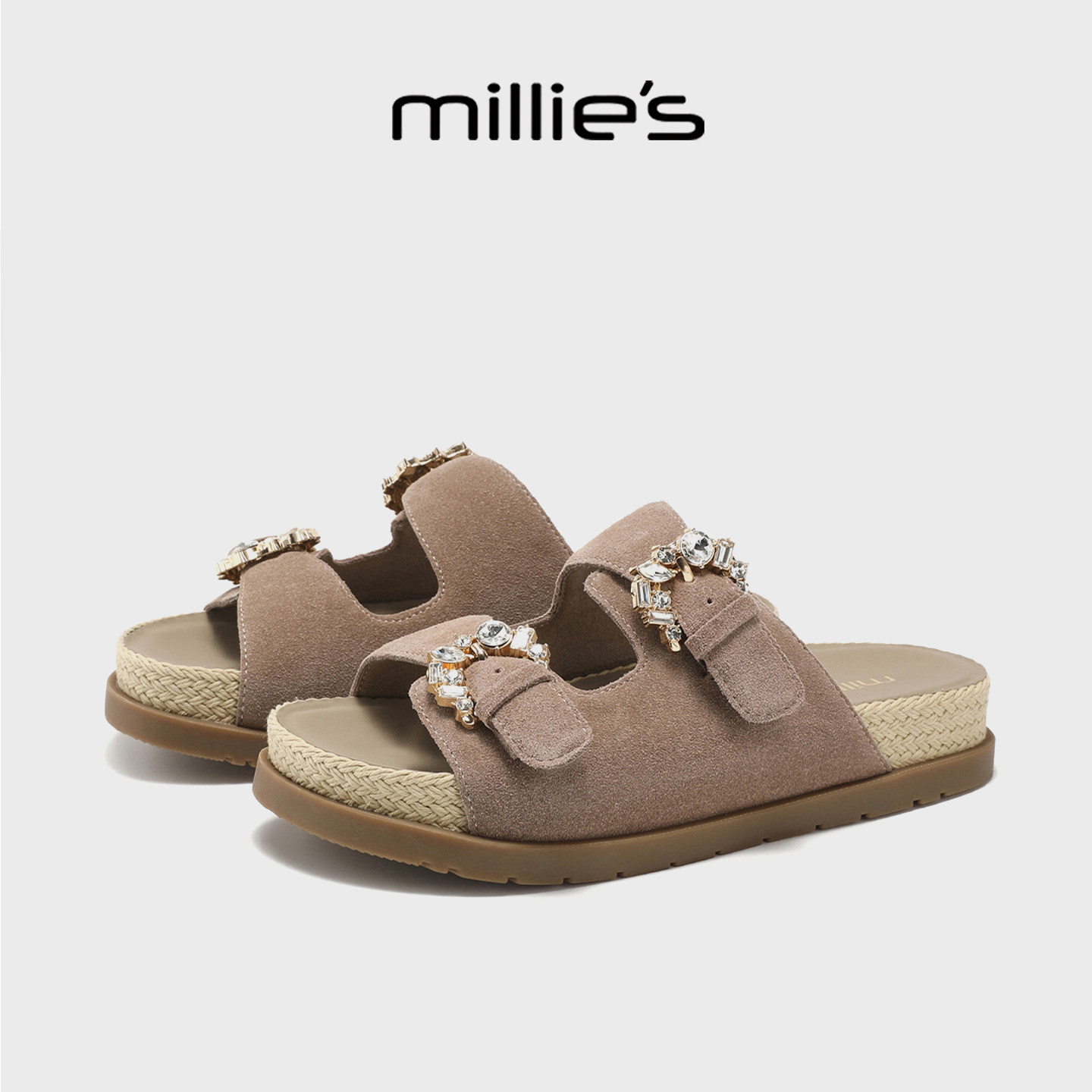 MILLIE'S/妙丽勃肯拖鞋女夏季户外穿不累脚外穿办公室博肯凉拖鞋