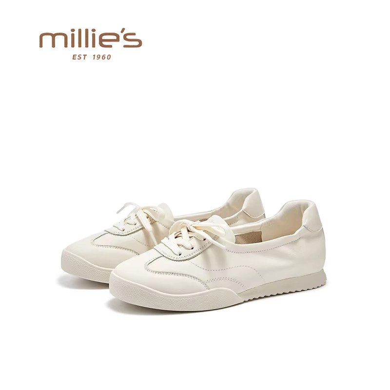 MILLIE'S/妙丽一脚蹬懒人单鞋女款2026春季新款平底休闲小白鞋子,女鞋,时尚休闲鞋,淘宝优惠券,粉丝福利购,淘宝优惠卷