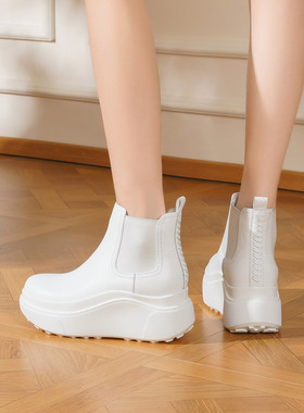 MILLIE'S/妙丽白色雪地靴女2025冬季新款加绒保暖短靴增高女靴子