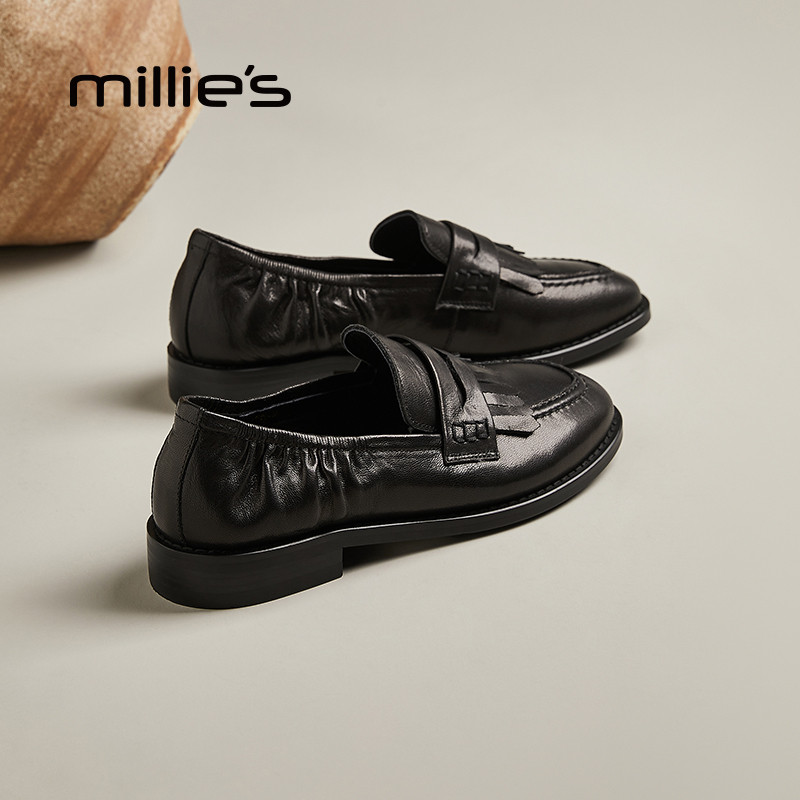 MILLIE'S/妙丽玛丽珍鞋2025新款秋季百搭休闲配裙子单鞋女乐福鞋