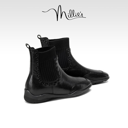 妙丽加绒保暖瘦瘦切尔西靴女