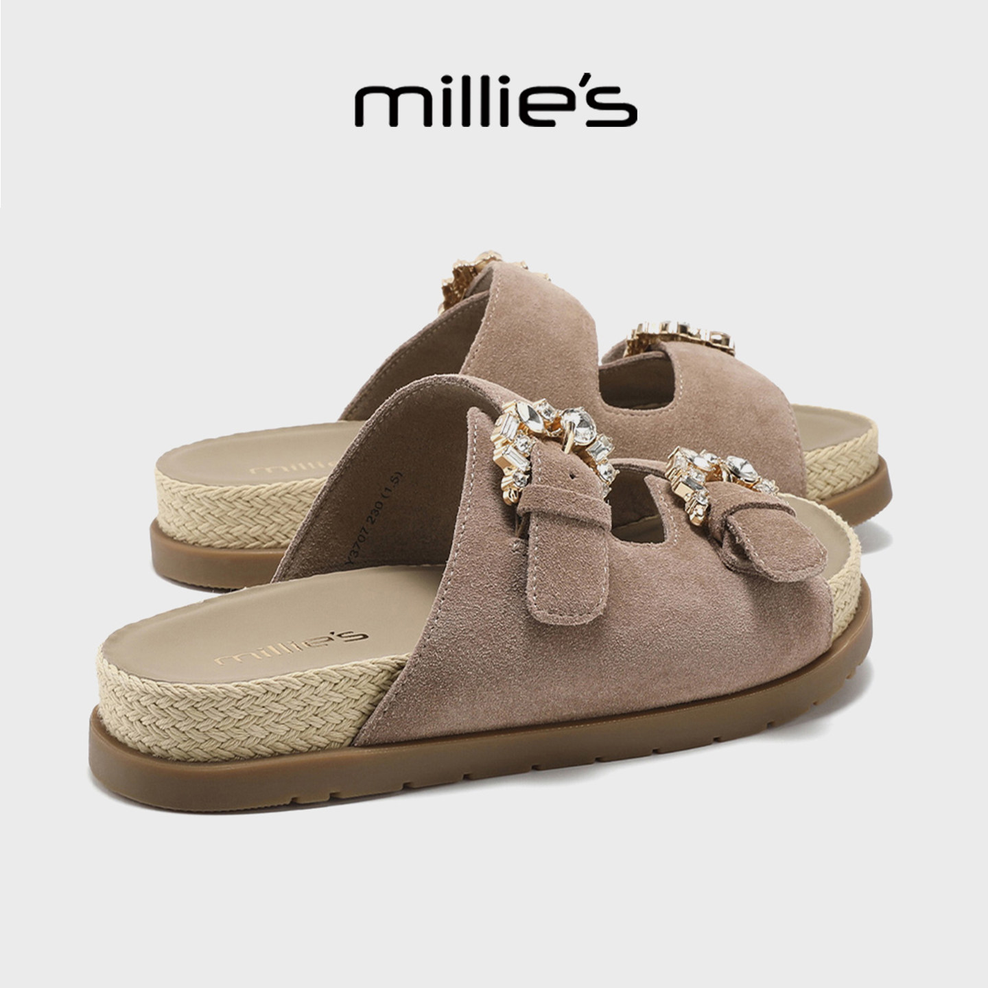 MILLIE'S/妙丽勃肯拖鞋女夏季户外穿不累脚外穿办公室博肯凉拖鞋