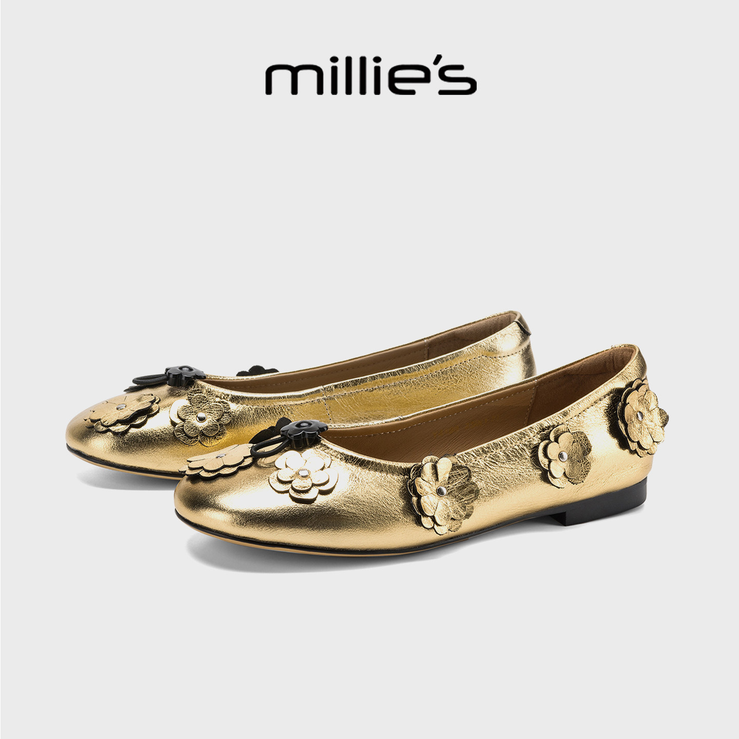 MILLIE'S/妙丽平底浅口单鞋女鞋夏季一脚蹬配裙子妈妈鞋芭蕾舞鞋