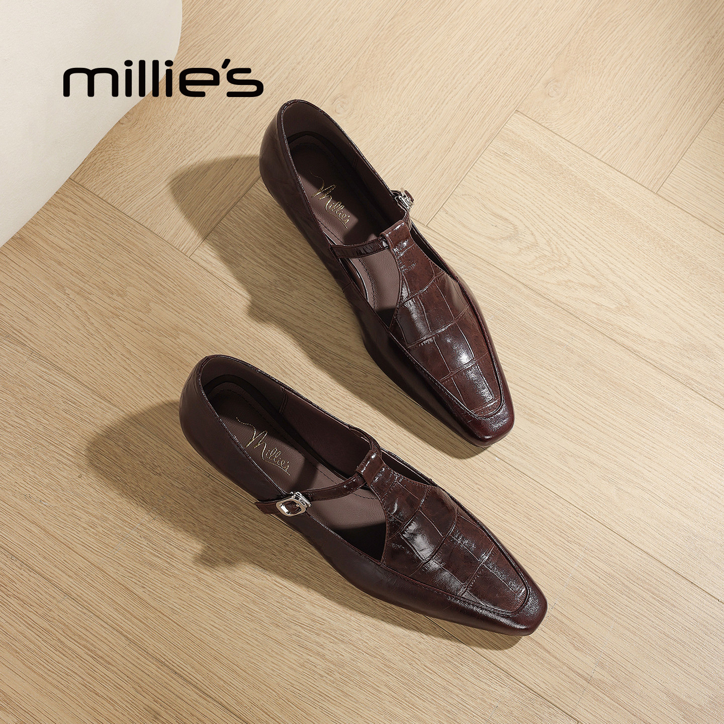 MILLIE'S/妙丽玛丽珍鞋女2026新款易穿脱小皮鞋软底优雅气质单鞋