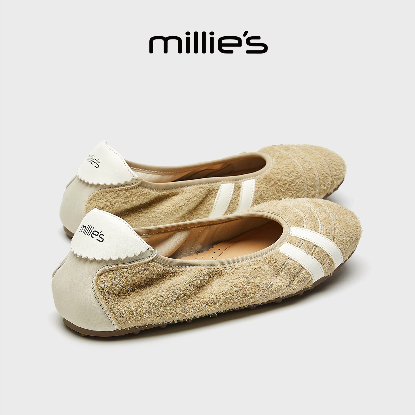 MILLIE'S/妙丽法式复古芭蕾舞鞋女2026新款平底浅口一脚蹬单鞋,女鞋,时尚芭蕾鞋,淘宝优惠券,粉丝福利购,淘宝优惠卷