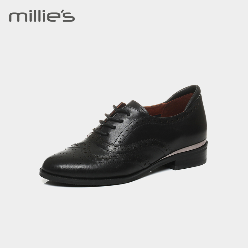 LP823CM7妙丽专柜同款牛皮英伦风系带女鞋smillie