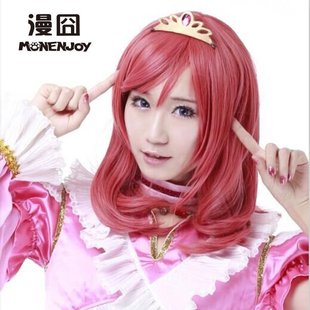 Live 西木野真姬 maki cosplay假发 Love 混西瓜红 现货 漫囧