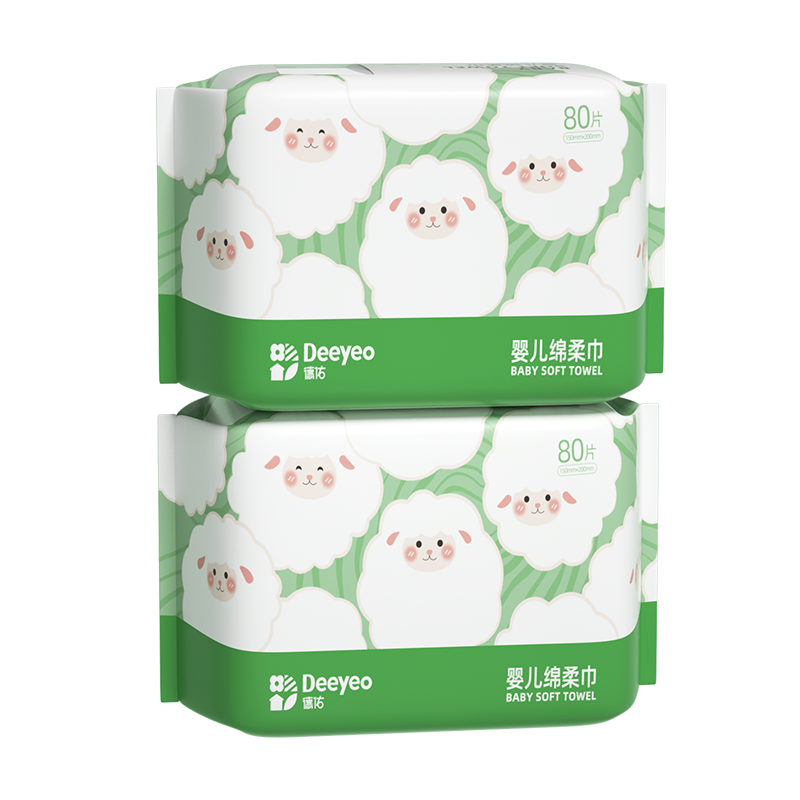 德佑小羊巾婴儿加厚绵柔巾干湿两用非棉柔巾可洗脸巾