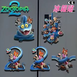 疯狂动物城2周边亚克力磁吸冰箱装 饰高颜值潮流创意好剧冰箱贴