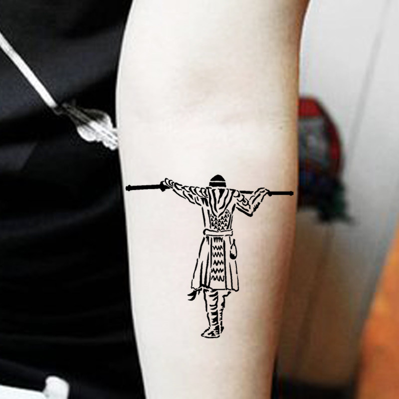 猴子至尊宝背影手臂纹身模板纹身膏果汁纹绣喷绘通用加厚可重复用