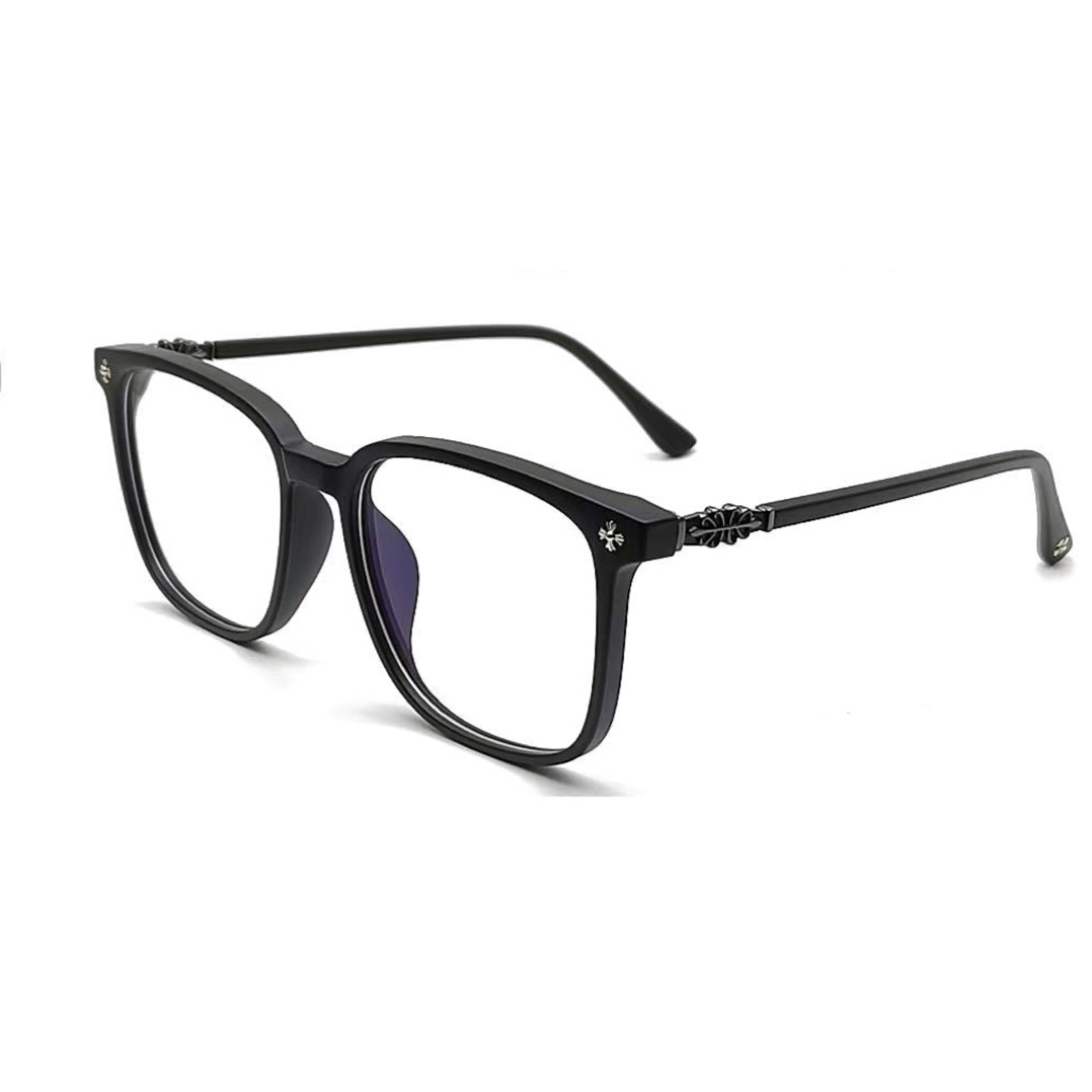 潮流复古百搭男女款韩版黑框平光镜大框时尚无度数配变色近视镜片