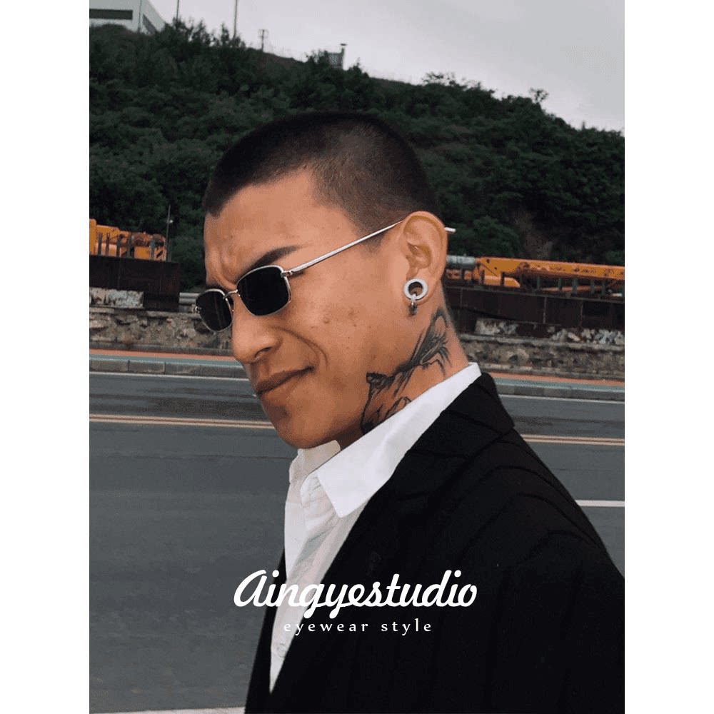 攀娘同款复古墨镜男士潮流偏光太阳镜开车网红个性小框方形眼镜女