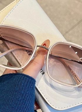 白色墨镜女夏防晒高级感渐变色时尚太阳眼镜开车防紫外线时尚眼镜