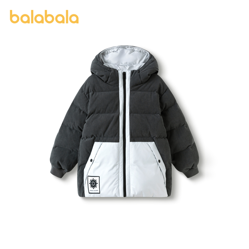 巴拉巴拉羽绒服男童拼接连帽外套