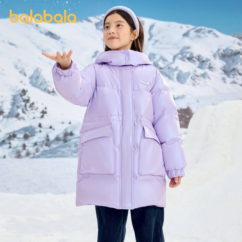 巴拉巴拉羽绒服女童长款外套冬季