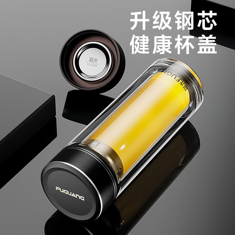 全钢杯盖,高硼硅玻璃材质