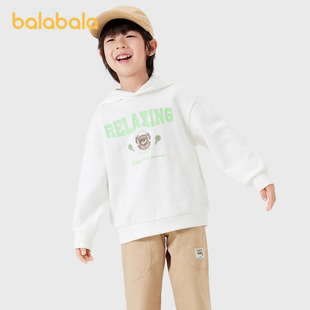 商场同款 新款 巴拉巴拉童装 卫衣2024秋装 连帽上衣学院 男童长袖