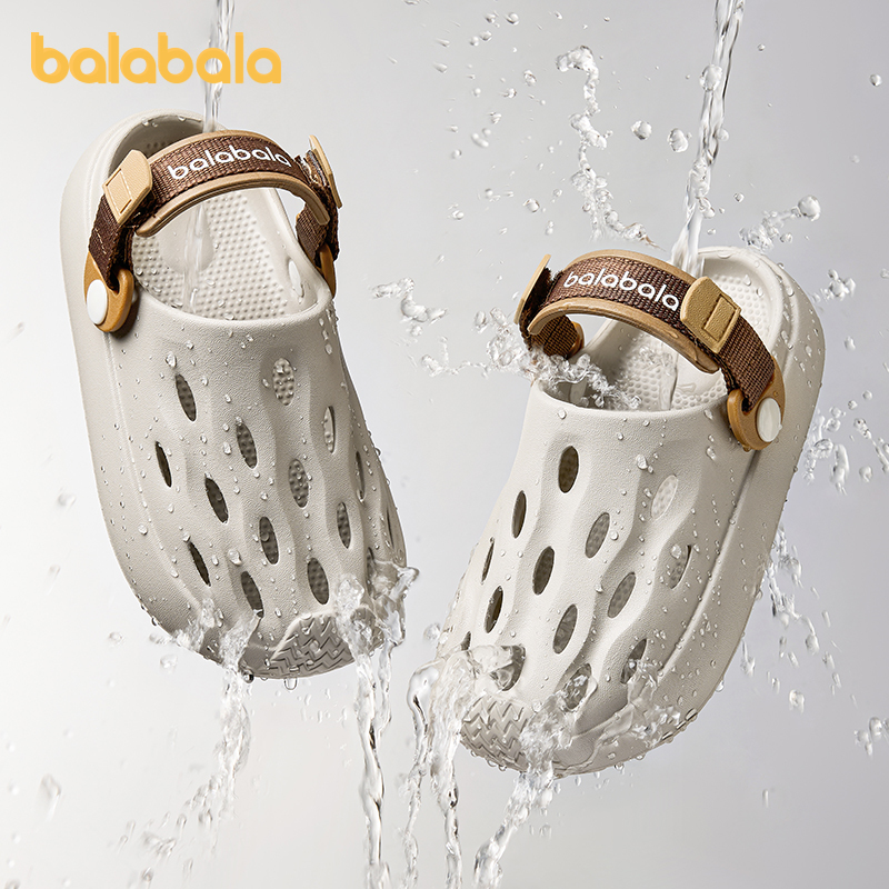 巴拉巴拉童鞋儿童洞洞鞋防滑外穿凉拖鞋男童女童鞋子2025夏季新款
