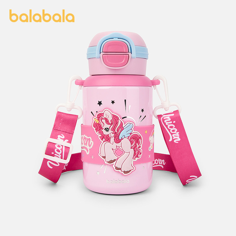 【商场同款】巴拉巴拉儿童保温杯女童吸管直饮杯卡通杯套可爱便携
