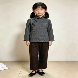 民族服装女民国农民演出服五四学生装陕北平民百姓补丁怀旧表演服