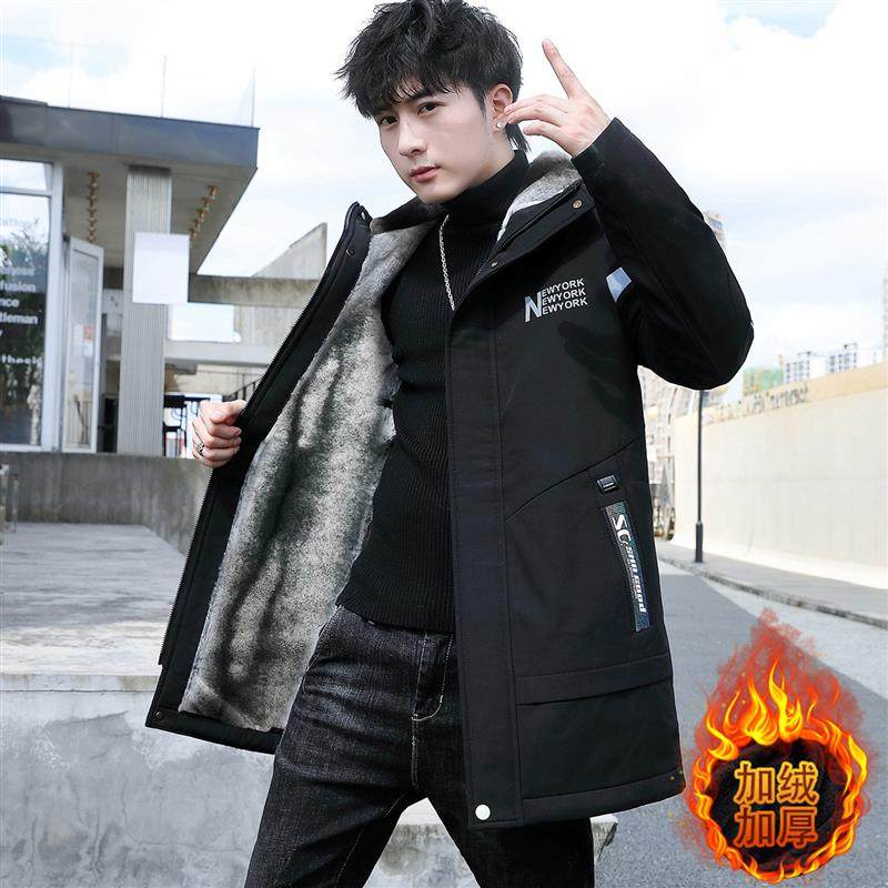 冬季派克服男士冲锋衣加绒加厚夹克男冬装棉服中长款风衣保暖外套,男装,夹克,淘宝优惠券,粉丝福利购,淘宝优惠卷