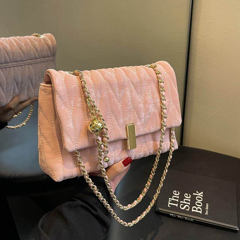 高级感时尚链条包包女2025新款春夏百搭韩版女士单肩斜挎包小方包