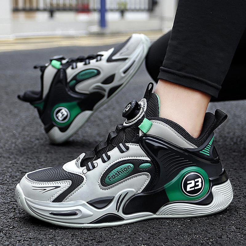 中大童棉鞋男初中生运动鞋男秋冬皮面防水跑步鞋轻便舒适青少年鞋