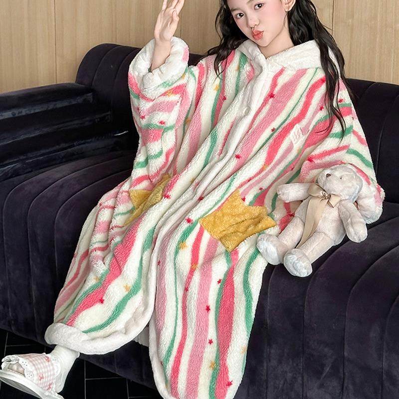女童珊瑚绒睡袍女孩2025新款秋冬睡衣加绒加厚儿童可外穿家居服,童装/婴儿装/亲子装,家居袍/睡袍,淘宝优惠券,粉丝福利购,淘宝优惠卷