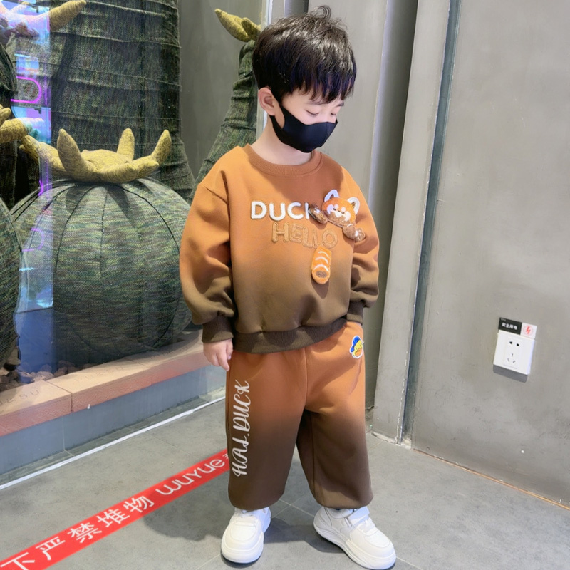 男童春装卫衣2025春季新款洋气儿童运动套装宝宝春秋酷帅休闲衣服