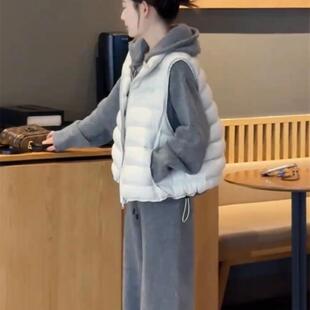 立领排骨短款羽绒服马甲女2025秋冬季新款小个子韩版休闲坎肩上衣