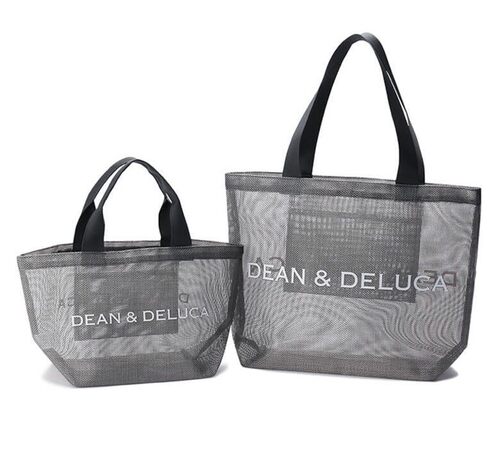 日系dean&deluca夏季网纱单肩包海边度假休闲购物袋网格手提包女