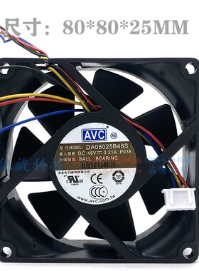 原装AVC奇宏 8cm 8025 DA08025B48S 48V 0.21A三线四线散热风扇