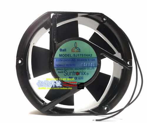 SJ1751HA2 全新台湾三巨 AC220V 172*150*51 双滚珠轴承 铝框风扇