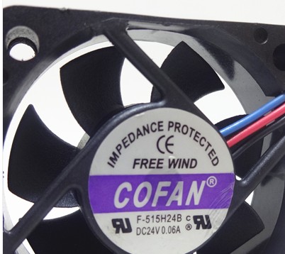 COFAN 5015 F-515H24B 5CM 24V 0.06A 3线 静音 双滚珠 散热风扇