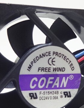 COFAN 5015 F-515H24B 5CM 24V 0.06A 3线 静音 双滚珠 散热风扇